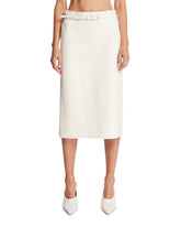 White Leather Midi Skirt | PDP | Antonia