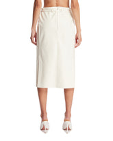 White Leather Midi Skirt | PDP | Antonia