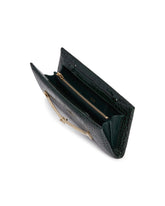 Clutch T-Strap In Pelle Stampa Cocco Verde | PDP | Antonia