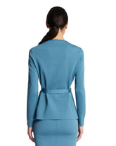 Light Blue Crew Neck Top with Belt | PDP | Antonia