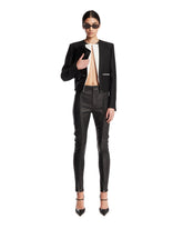 Black Leather Skinny Trousers | PDP | Antonia