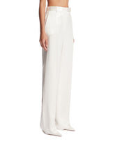 White Silk Tailored Trousers | PDP | Antonia