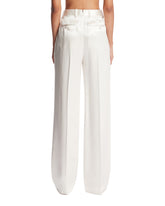 White Silk Tailored Trousers | PDP | Antonia