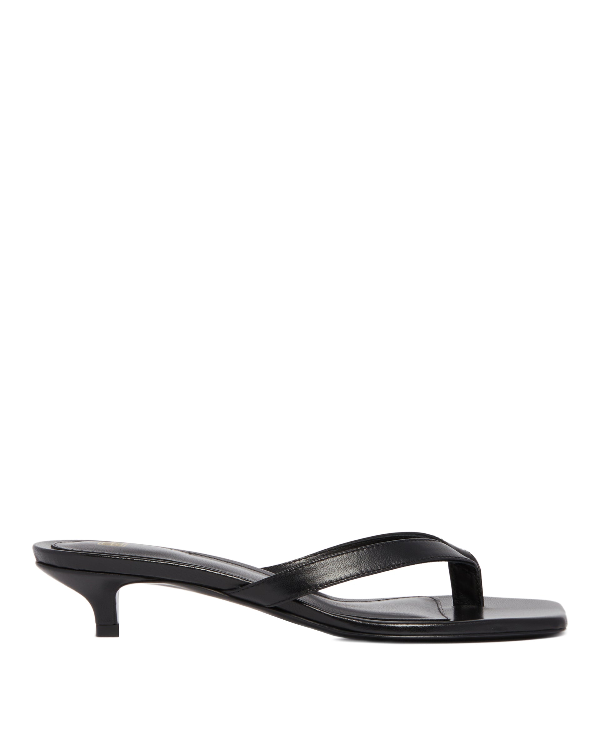Black Leather Thong Sandals | TOTEME - Antonia