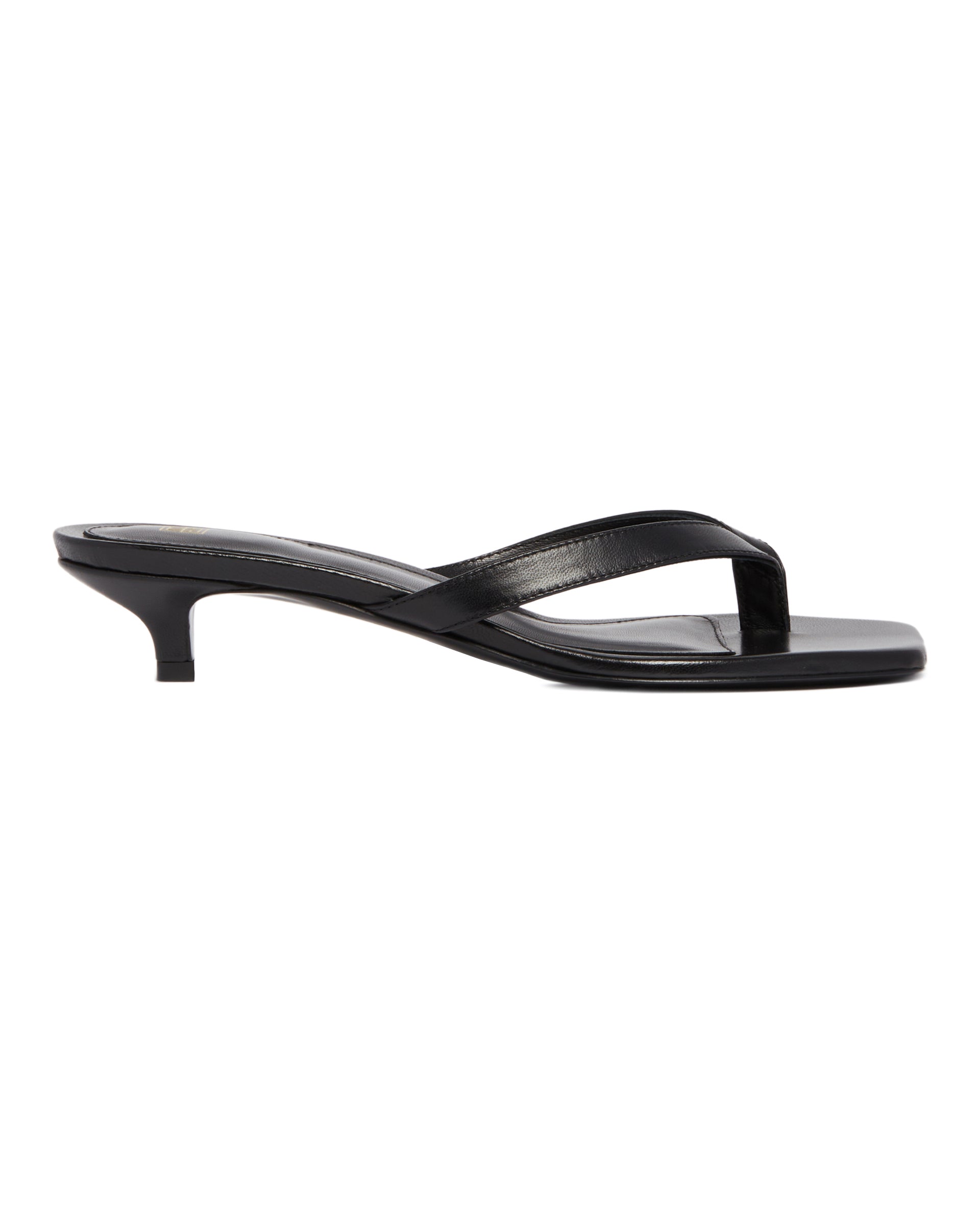 Black Leather Thong Sandals | TOTEME - Antonia