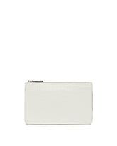 White Threefold Croc-Embossed Pouch | PDP | Antonia