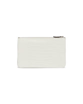 White Threefold Croc-Embossed Pouch | PDP | Antonia