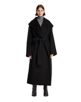 Black Hooded Wool Belted Coat | PDP | Antonia
