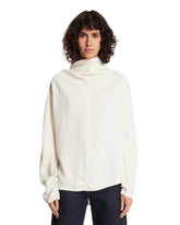 White Viscose Blouse With Scarf Neckline | PDP | Antonia