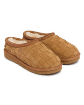 Beige Tasman Woven Slippers | PDP | Antonia