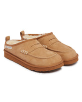 UGG x JW Anderson Beige Loafer Mules | PDP | Antonia
