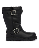 UGG x Willy Chavarria Black Leather Biker Boots | PDP | Antonia