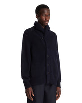 Blue Montana Cashmere-Blend Cardigan | PDP | Antonia