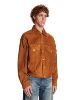 Giacca Blouson In Suede Marrone | PDP | Antonia