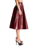 Burgundy Loretta Leather Skirt | PDP | Antonia