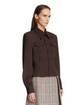 Brown Wool Blend Chavela Shirt | PDP | Antonia