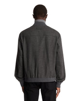Gray Padded Oasi Cashmere Bomber Jacket | PDP | Antonia