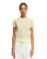Yellow Logoed Sheer T-Shirt - ALAIA | PLP | dAgency