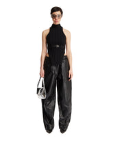 Black Crochet Leather Pants - Women's trousers | PLP | dAgency