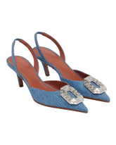 Blue Satin Camelia Pumps - Women's shoes | PLP | dAgency
