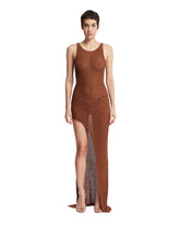 Brown Knitted Slit Dress - AYA MUSE WOMEN | PLP | dAgency