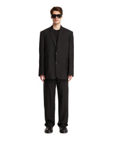 Black Elastic Wool Pants - Men's trousers | PLP | dAgency