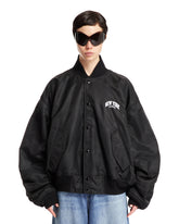 Black Varsity Bomber Jacket - Women's jackets | PLP | dAgency