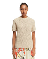 Beige Crochet-knit T-Shirt - Women's t-shirts | PLP | dAgency
