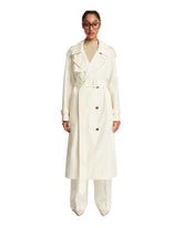 White Silk Trench Coat - Women's clothing | PLP | dAgency