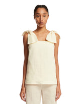 White Linen Bow Top - Women's clothing | PLP | dAgency