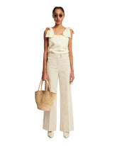 White Linen Bow Top - Women's dresses | PLP | dAgency