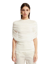 White Draped T-Shirt - Women's clothing | PLP | dAgency