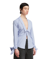 Blue Knotted Cuffs Shirt | PDP | dAgency
