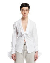 White Knotted Cuffs Shirt | PDP | dAgency