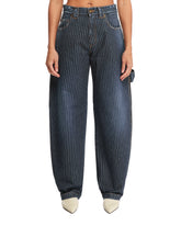 Blue Pinstriped Jeans | PDP | dAgency