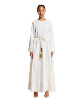 White Cotton Belted Dress - Women's clothing | PLP | dAgency