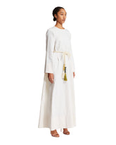 White Cotton Belted Dress | PDP | dAgency