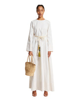 White Cotton Belted Dress - DI STAVNITSER WOMEN | PLP | dAgency