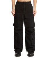 Black Heavy Denim Cargo Pants - Men's trousers | PLP | dAgency