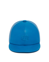 Blue Leather Logo Cap - EZR MEN | PLP | dAgency