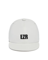 White Leather Logo Cap - EZR MEN | PLP | dAgency