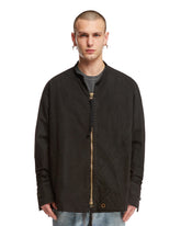 Black Mandarin Collar Jacket - GREG LAUREN | PLP | dAgency