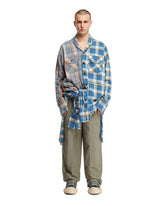 Blue Patchwork Checkered Shirt - Men's clothing | PLP | dAgency