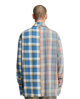 Blue Patchwork Checkered Shirt | PDP | dAgency