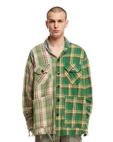 Green Patchwork Checkered Shirt - GREG LAUREN | PLP | dAgency