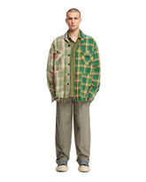 Green Patchwork Checkered Shirt - GREG LAUREN | PLP | dAgency