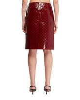 Red GG Leather Midi Skirt | PDP | dAgency