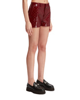 Red GG Leather Shorts | PDP | dAgency
