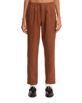Brown Linen Pants - HANDRED WOMEN | PLP | dAgency