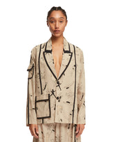Beige Printed Silk Blazer - Women's jackets | PLP | dAgency